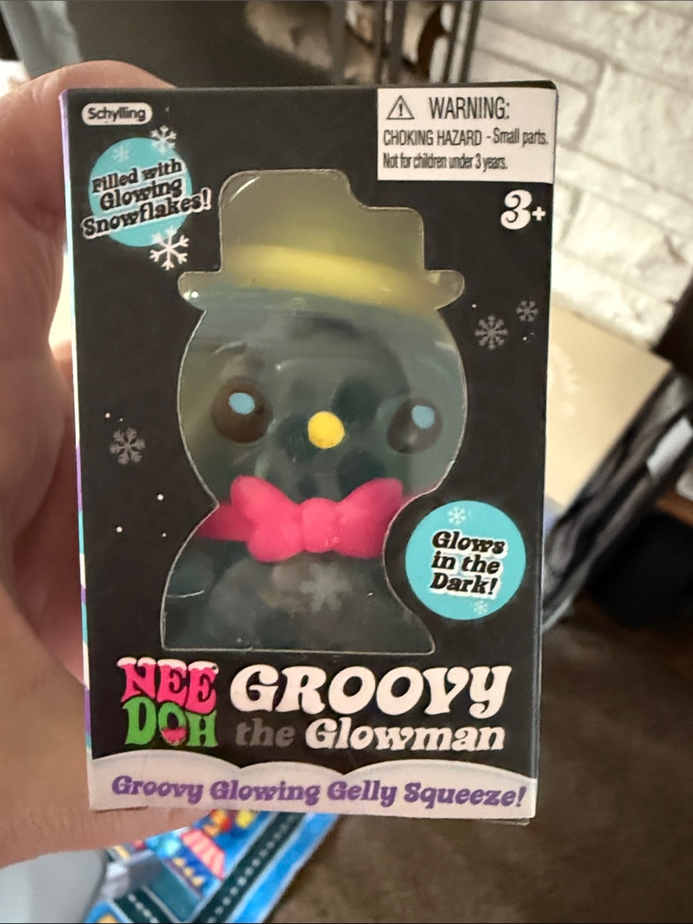 Schylling- NeeDoh- RARE!! Christmas- Glowman- BLUE!